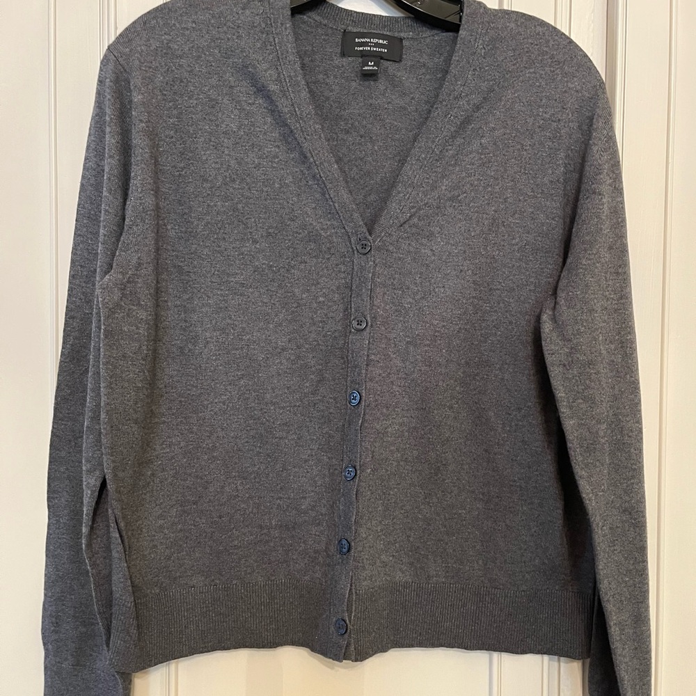 Banana Republic Charcoal Cardigan Sweater - Picture 1 of 5